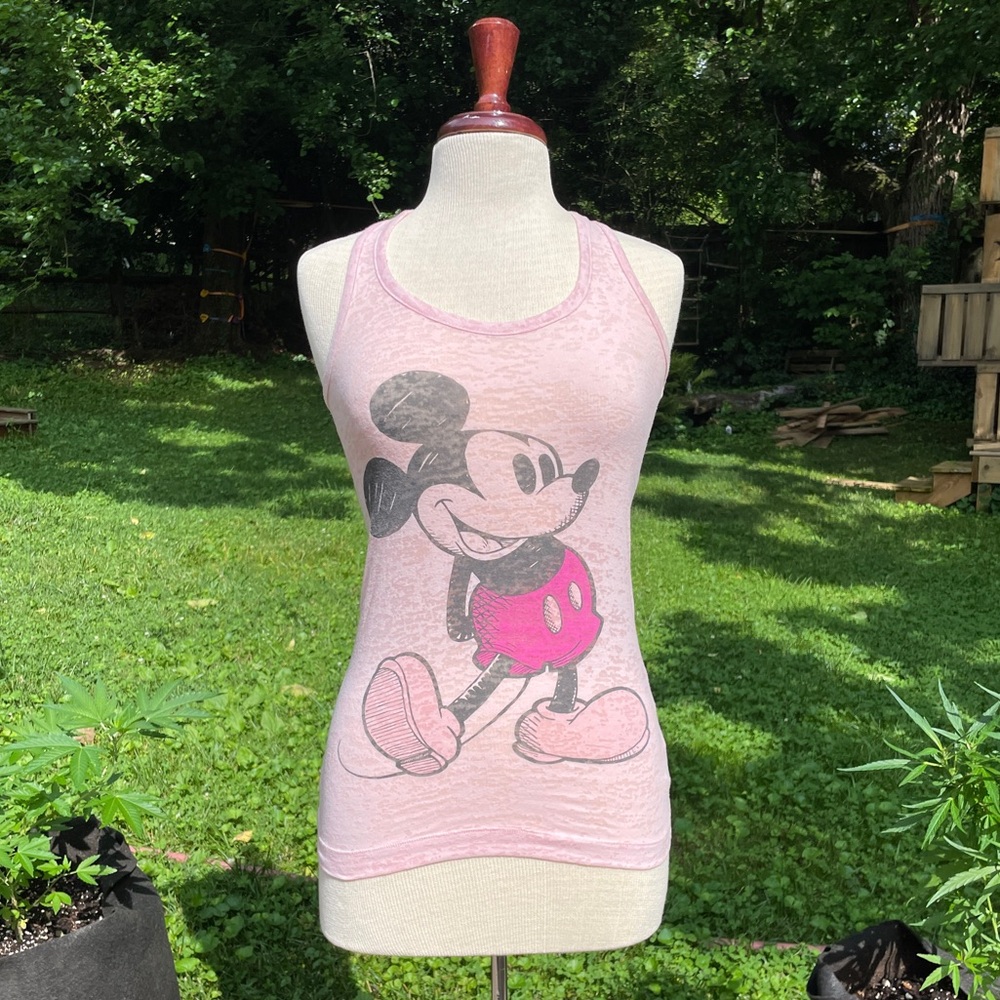 Official Disney Parks Burnout Tank Top Mickey Mouse Size XS